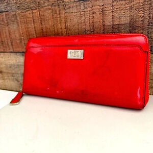 Coach Patent Leather Zip Around Wallet